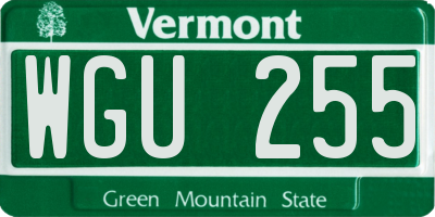 VT license plate WGU255