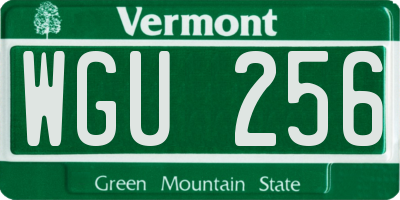 VT license plate WGU256
