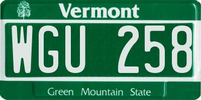 VT license plate WGU258