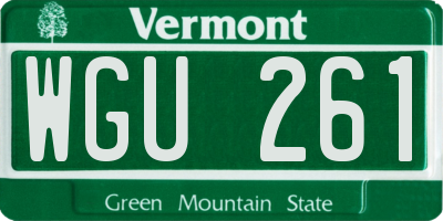 VT license plate WGU261