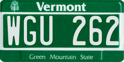 VT license plate WGU262