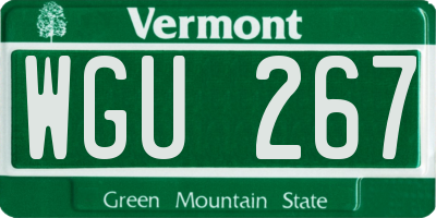 VT license plate WGU267