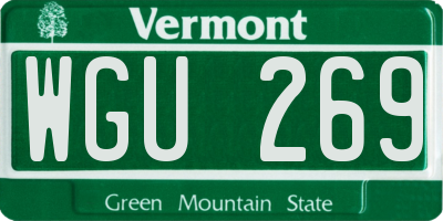 VT license plate WGU269