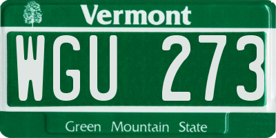 VT license plate WGU273
