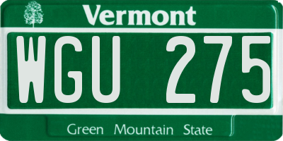 VT license plate WGU275