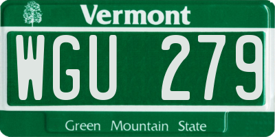 VT license plate WGU279