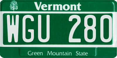 VT license plate WGU280