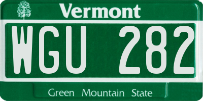 VT license plate WGU282