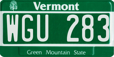 VT license plate WGU283