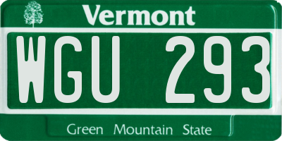 VT license plate WGU293