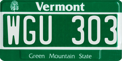 VT license plate WGU303