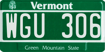 VT license plate WGU306