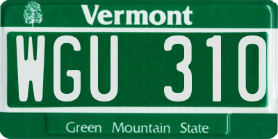 VT license plate WGU310
