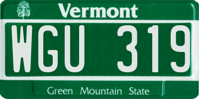VT license plate WGU319