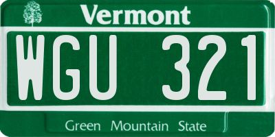 VT license plate WGU321