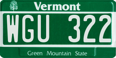 VT license plate WGU322