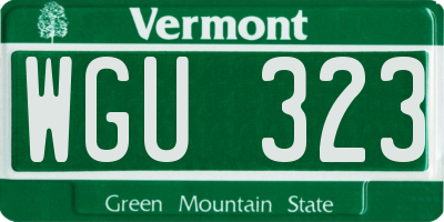 VT license plate WGU323