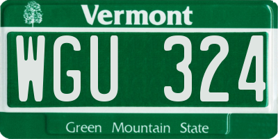 VT license plate WGU324
