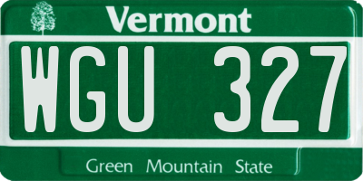 VT license plate WGU327