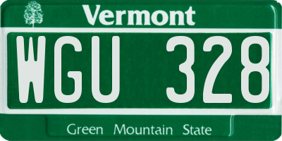 VT license plate WGU328