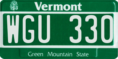 VT license plate WGU330