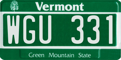 VT license plate WGU331