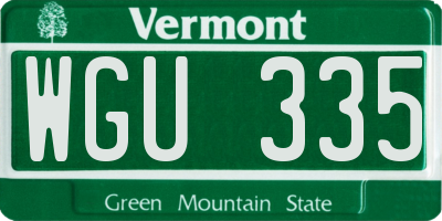 VT license plate WGU335