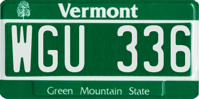 VT license plate WGU336