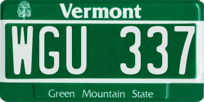 VT license plate WGU337