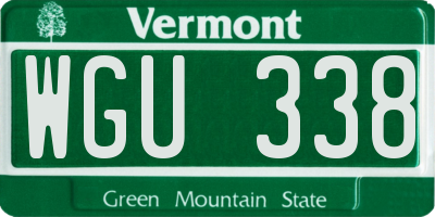 VT license plate WGU338