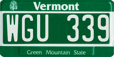 VT license plate WGU339
