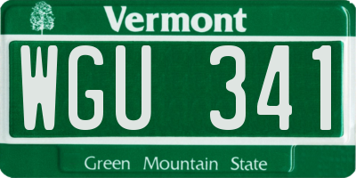 VT license plate WGU341