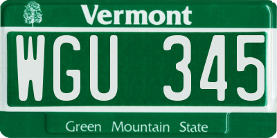 VT license plate WGU345