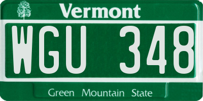 VT license plate WGU348
