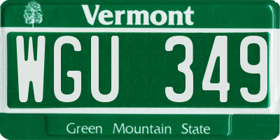 VT license plate WGU349