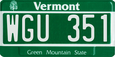 VT license plate WGU351