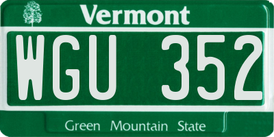 VT license plate WGU352
