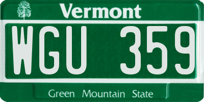 VT license plate WGU359
