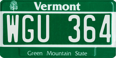 VT license plate WGU364