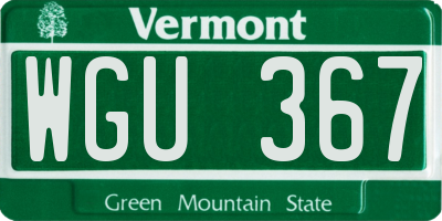 VT license plate WGU367