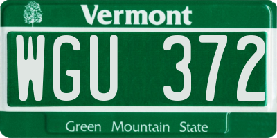 VT license plate WGU372