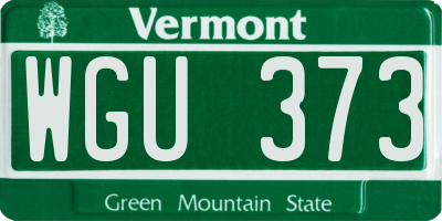 VT license plate WGU373