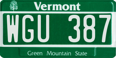 VT license plate WGU387