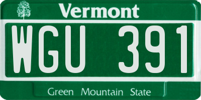 VT license plate WGU391