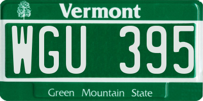 VT license plate WGU395