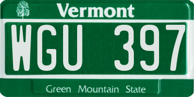 VT license plate WGU397
