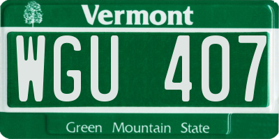 VT license plate WGU407