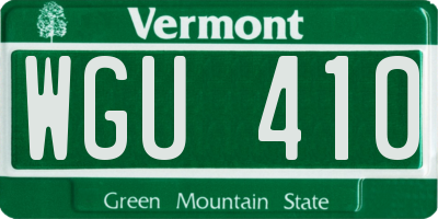 VT license plate WGU410