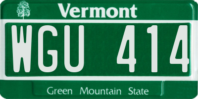 VT license plate WGU414