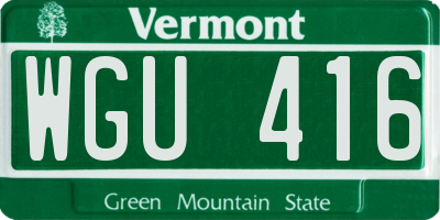 VT license plate WGU416